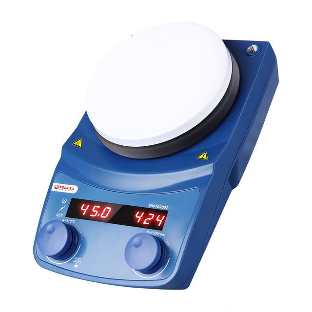 ONiLAB 5 Inch Magnetic Hotplate Stirrer - 120°C Heating, 200-1500 RPM, Ceramic Coated Plate, With Temp Probe & Stand